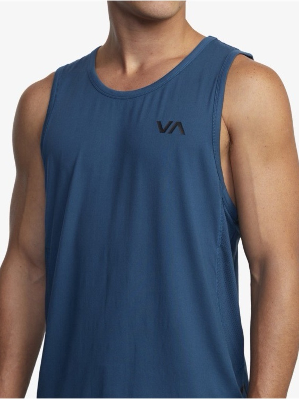 RVCA VA Sport Vent Sleeveless Tank- Blue- Size Medium